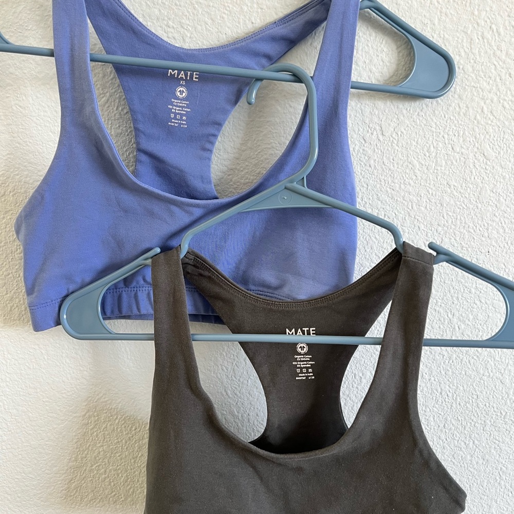 MATE Blue and Olive Racerback Sports Bras, 2 set